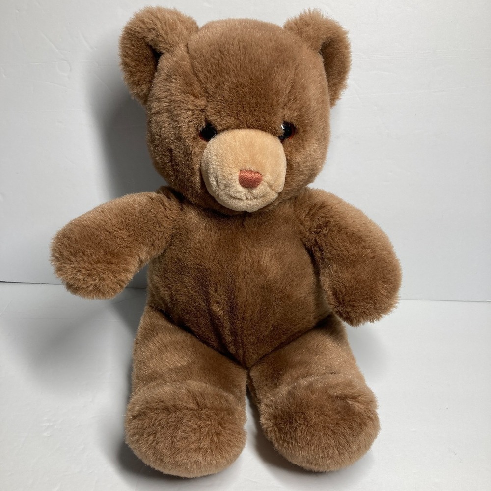 Vintage Gund Tender Teddy Bear 16" Brown Tan Plush Stuffed Animal 1983 80s 1980s